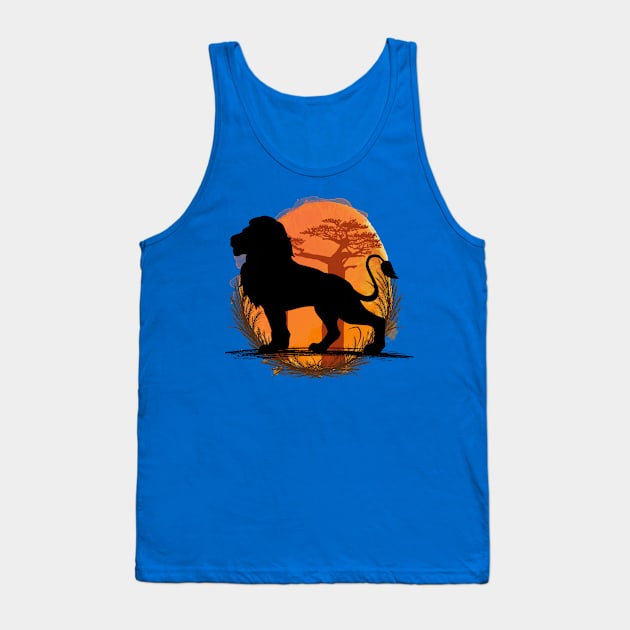 Lion Silhouette - Savannah Tank Top by Petprinty